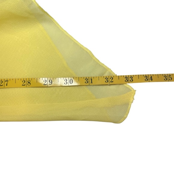 Young Threads Butter Yellow Embroidered Chiffon Sleeveless Blouse Fairy Medium - Picture 10 of 10
